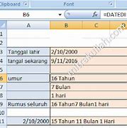 Cara Menghitung Tahun Lahir Di Excel